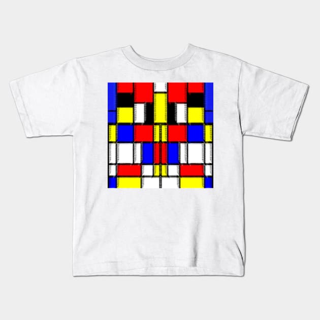 Vintage colorful checkered inspiration Kids T-Shirt by Marccelus